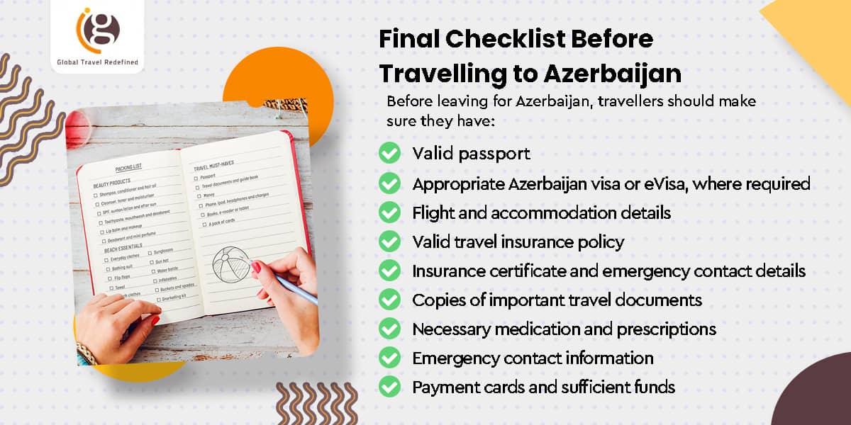 final checklist before travelling to azerbaijan