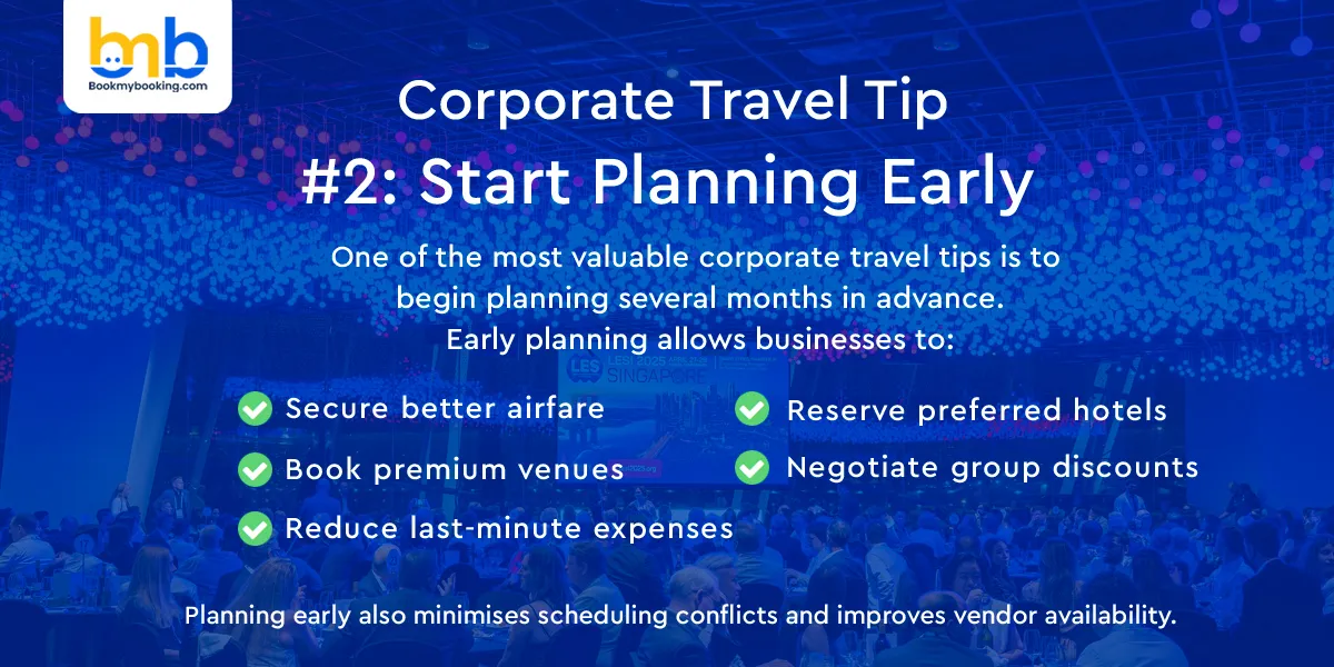 Corporate Travel Tip #2: Start Planning Early
