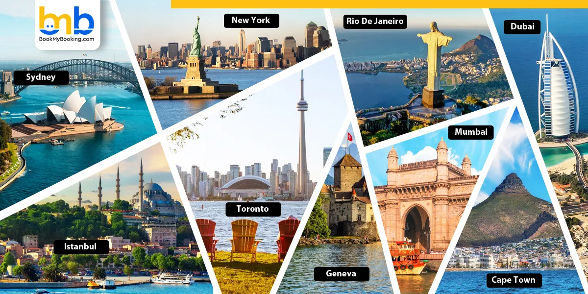 Collage of the following cities