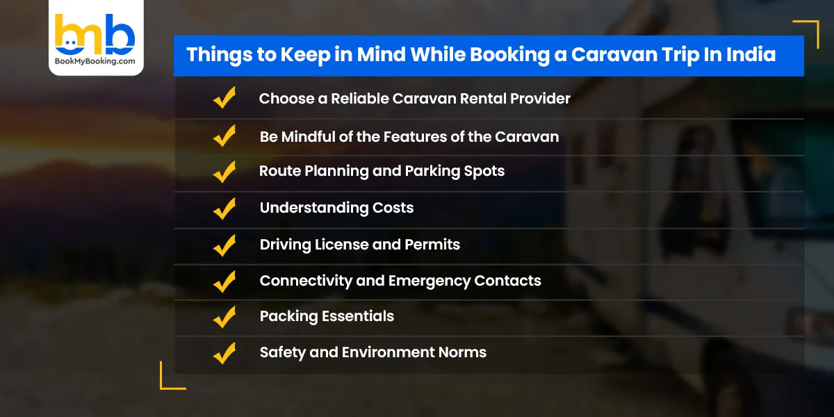 booking a caravan trip in India